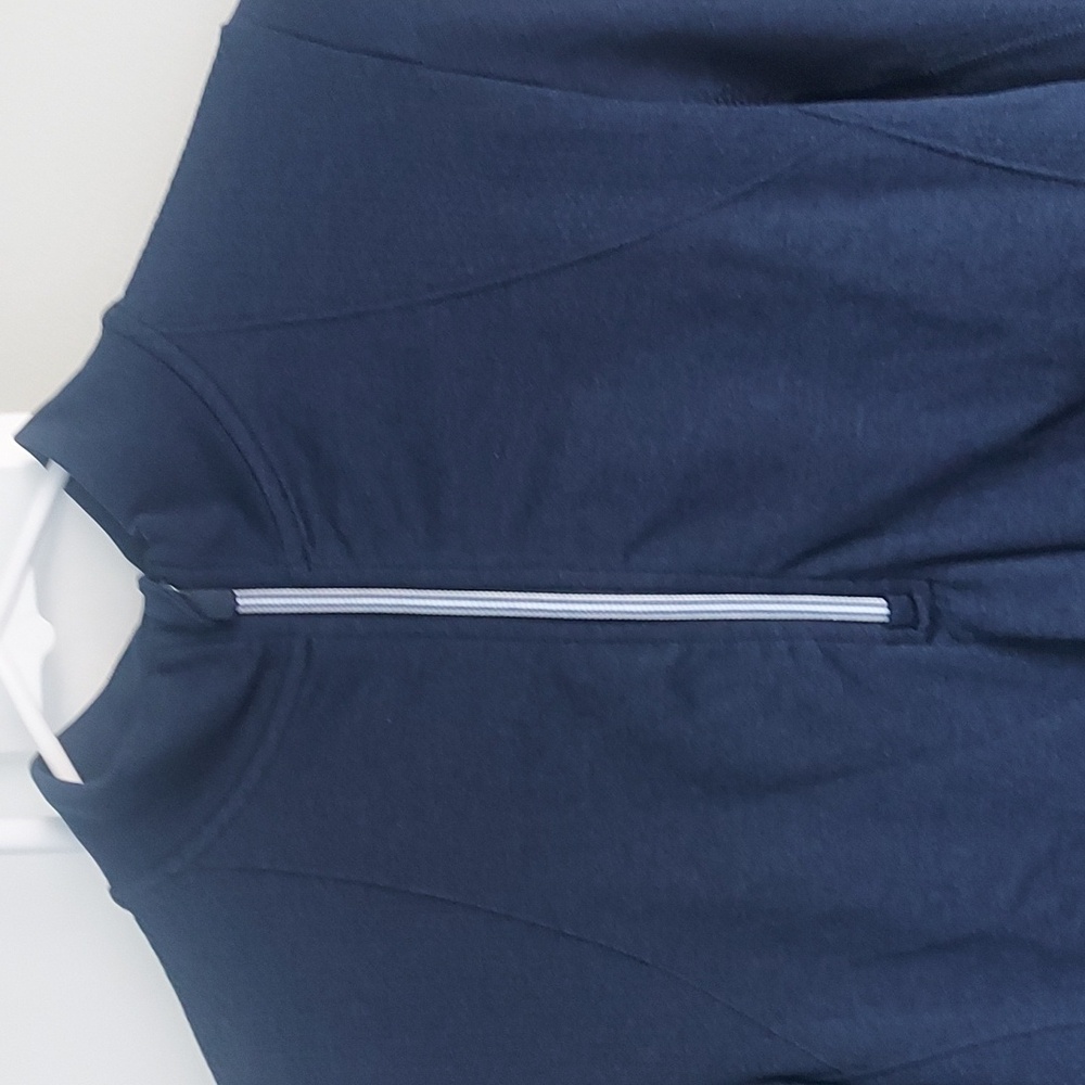 Tory Burch Sport Quarter Zip Navy Pullover Long Sleeve NWOT Active Athletic - Picture 3 of 7